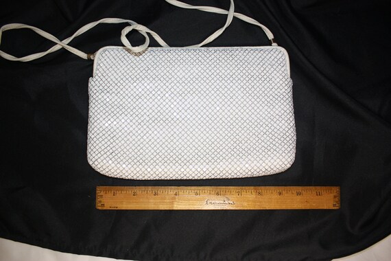 Vintage Whiting and Davis White Metal Mesh Bag - image 2