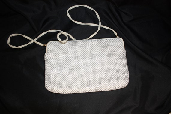Vintage Whiting and Davis White Metal Mesh Bag - image 1