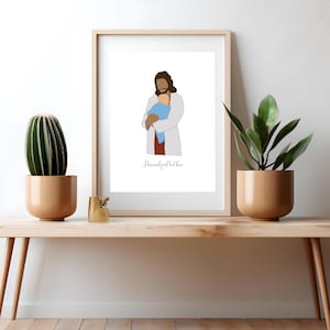 Personalized Infant Loss with Christ Digital Art | Custom Christ with Baby | Infant Remembrance Illustration | Jesus Holding Baby