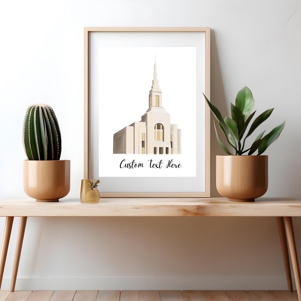 Personalized Burley Idaho LDS Temple Illustration | Burley Temple Art | Modern Burley Temple | Custom Burley LDS Art | Idaho Mission