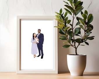 Pintura digital de retrato de família | Pintura de retrato de casal | Retrato de família personalizado | Arte digital personalizada (grupo pequeno)