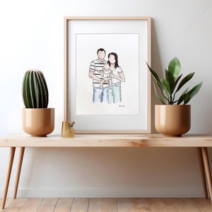 Personalized Family Portrait Illustration | Custom Portrait Art | Faceless Portrait Painting | Handmade Portrait Watercolor | gift for her