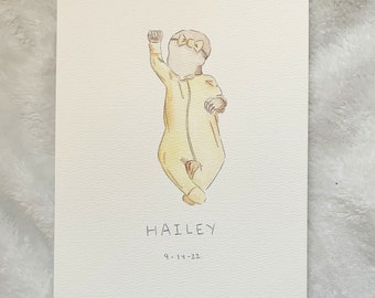 Newborn Portrait, Nursery Art, New Mom Gift, Baby Shower Gift