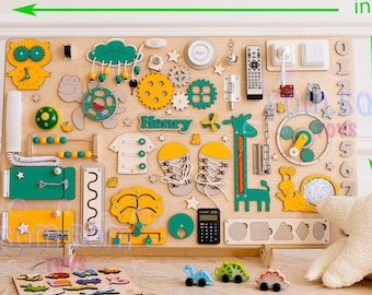 Tablero de actividades personalizado para niños pequeños: regalo de primer cumpleaños, tablero de actividades Montessori