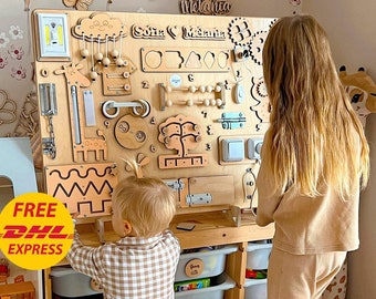 Personalized Extra Large Montessori Busy Board: Toddler Activity Board