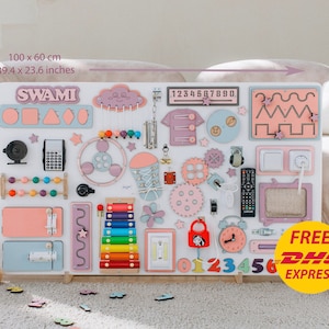 Très grand tableau occupé pour enfants, Jouets éducatifs pour enfant de 1 an, Tableau sensoriel Montessori, Tableau d'activités, Tableau occupé garçon, Tableau occupé tout-petit