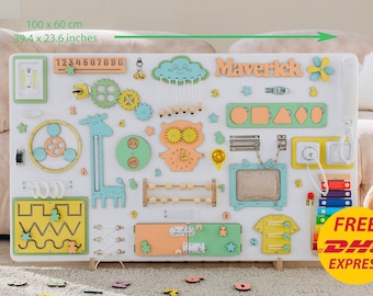 Extra Large Montessori Busy Board: Personalized Toddler Learning Toy