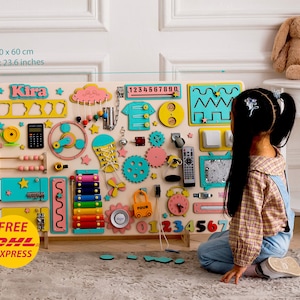 Planche bien remplie, petite fille de 1 an, Planche bien remplie pour toute petite fille, Planche bien remplie pour bébé, Planche bien remplie, Planche bien remplie, Jouet Montessori de 1,2 an, Planche sensorielle agitée