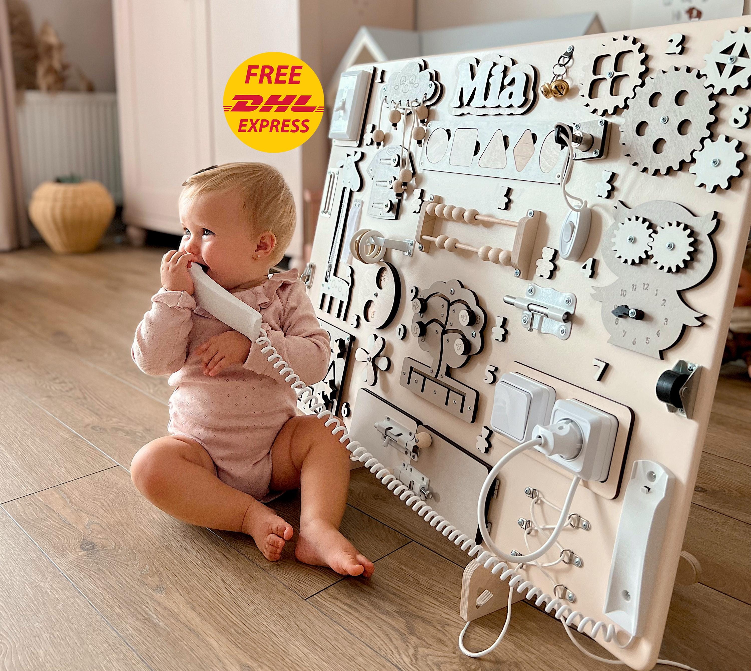Monläurd – Panneau Mural Sensoriel En Bois – Jouet Montessori Pour Tout-petits – Motricité Fine, Créativité – Idéal Salle De Classe, Crèche Ou Jeu – Certifié Sécurité