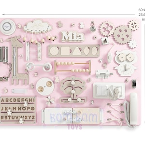Pastel Pink Extra Large Busy Board: Montessori Activity Center