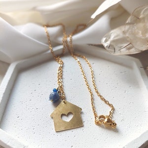 short necklaces with steel chain, brass pendant with various designs and hard stones, handmade