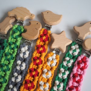 Macramé de cadena de chupete personalizado | Macramé De Cadena De Chupete