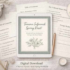 Cuaderno de ejercicios para el reinicio de la primavera basado en el trauma / Diario de autocuidado / Cuaderno de ejercicios de sanación / Reflexión sobre la salud mental / Herramienta terapéutica