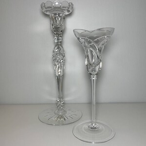 Pair of Rogaska Double Scalloped Crystal Candlestick Holders – Up For Grabs  Naples