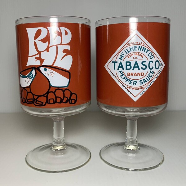Tabasco Sauce Glasses Etsy