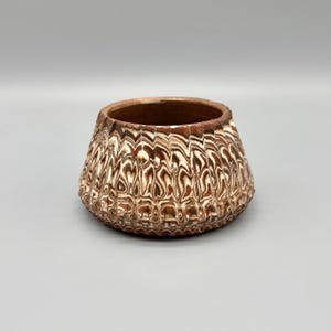 Eck McCanless Redware Art Pottery Marbled Glaze Geometric 4.5" Pot Seagrove NC