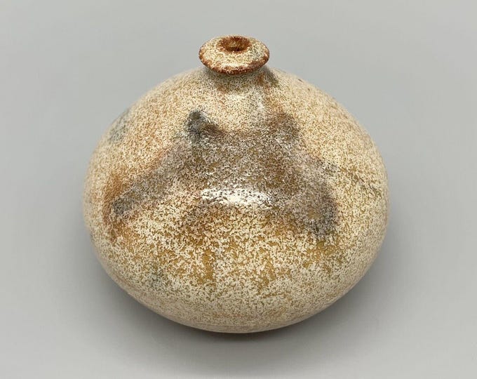 Signed Art Pottery Wheel Thrown Splatter Glaze Weed Pot Mini Bud Vase 3 ...