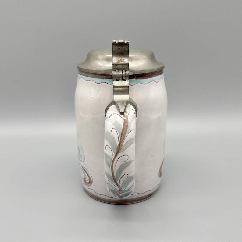 Vintage German Redware Hand Painted Floral Faience Folk Art Stein 6.5 ...