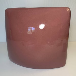 Vintage Royal Haeger USA Pottery Mauve Pink Abstract Square Pillow Vase 8 image 1