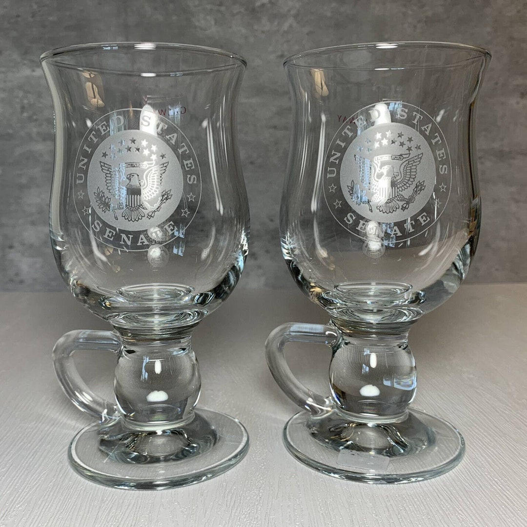 Pair of Galway Crystal 6 Irish Coffee Mugs US Senate Etsy