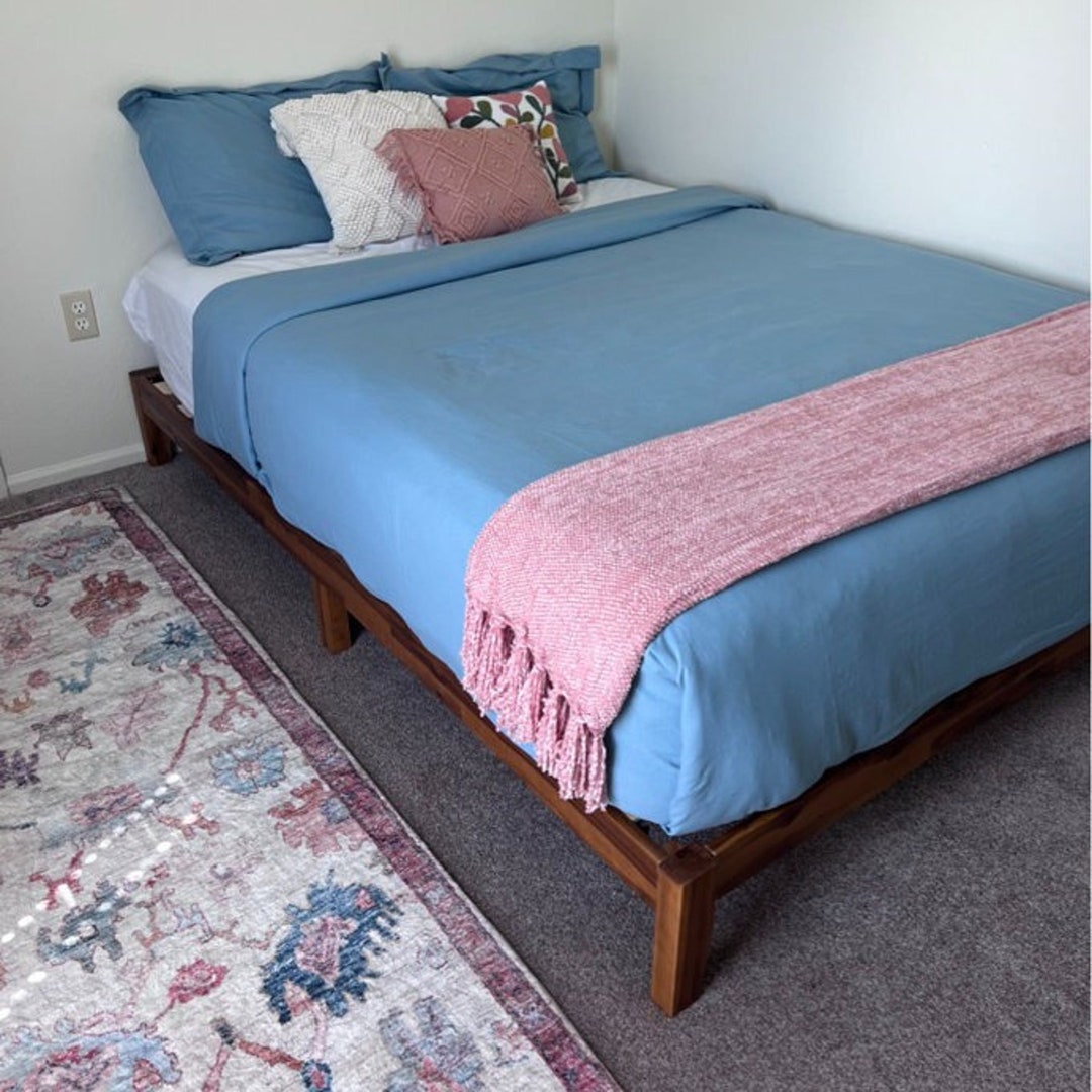 Sabir Bedbed Frame Wood Bed Frame Solid Wood Bed Frame Etsy