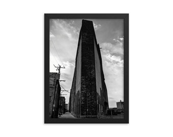 Framed Black and White Cityscape Architecture Milwaukee Wisconsin Original Framed Poster Photo Print Wall Art Bnw