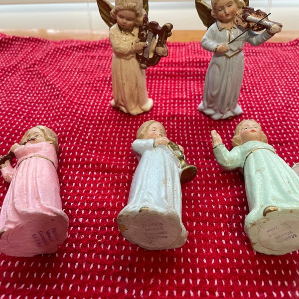 Vintage Angel Christmas Ornament 1940 Composite Angel Ornament West German US Zone Western Germany MCM set of 6