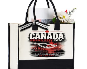 Canada GP 2026 Canvas Bag, Racing Tote, Montreal Grand Prix Graphic, Circuit Track Design