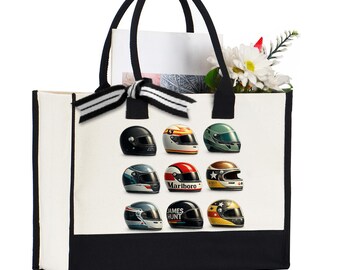Racing Helmet Tote Bag, Formula Style Canvas Motorsport Bag