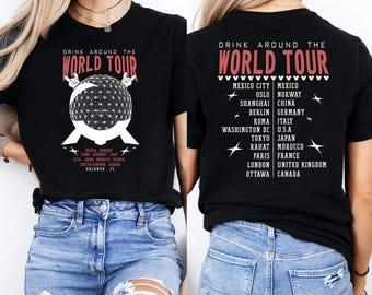 Disney Epcot World Shirt, Drink Around the World Shirt, Epcot World Tour T-Shirt, Disneyland Shirt, Disney Group Trip Shirt, Disney Trip Tee