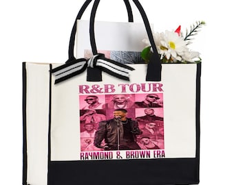 Raymond Brown Era Natural Tote Bag, Vintage Music Aesthetic Canvas Bag, Minimal Streetwear Shopper