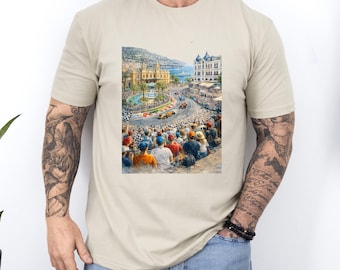 City Painting Shirt Men, Vintage Street Art Tee, European Travel Graphic Shirt, Aesthetic Art Gift
