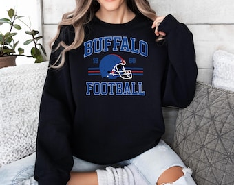 Vintage Style Buffalo Football Sweatshirt, Football Lover Gift