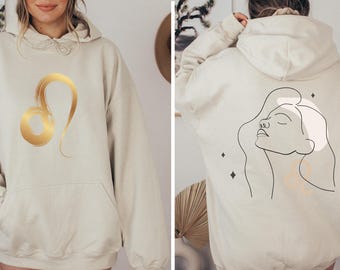 Leo Zodiac Sweatshirt, Minimal Leo Line Art Sweater, Astrology Crewneck Gift for Her, Horoscope Zodiac Sign Shirt