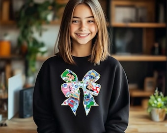 Lilo And Stitch Sweatshirt, Youth Stitch Coquette Shirt, Disney Ohana Means Family Hoodie, Funny Kids Stitch Shirt, Disneyland Sweatshirt