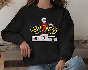Winner Podium Sweatshirt • Champion Trophy Graphic • Racing Winner Unisex Hoodie