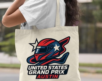 United States Grand Prix Austin Tote Bag, Motorsport Canvas Bag, Racing Fan Gift Reusable Bag