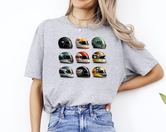 Motorsport Helmet Graphic Tee, Formula Style Racing Fan Shirt