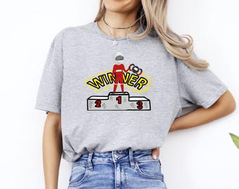 Winner Podium Women’s T-Shirt • Racing Champion Graphic Tee • Trophy Podium Top