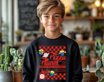 Pizza Planet Boy’s T-Shirt – Retro Space Arcade Graphic Tee