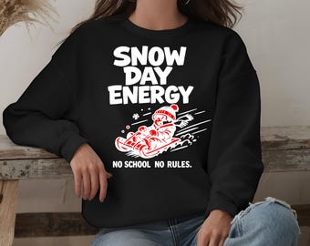 Snow Day Energy Youth Hoodie, Funny Winter Teens Unisex Shirt