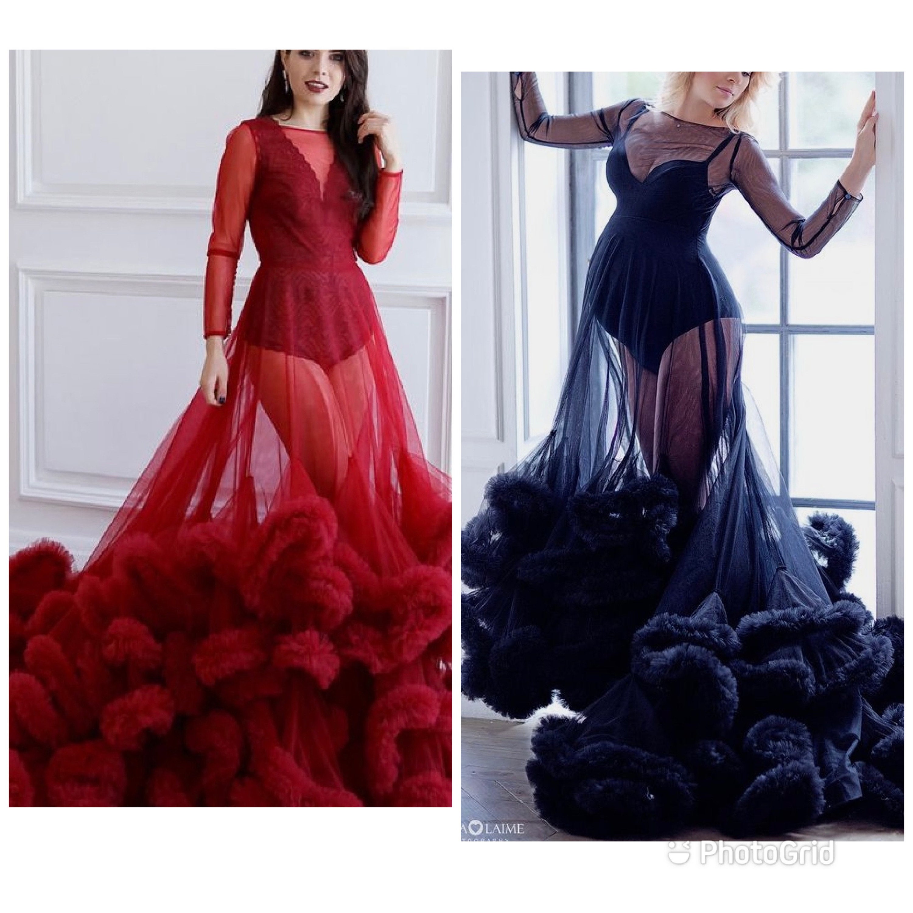 red tulle robe