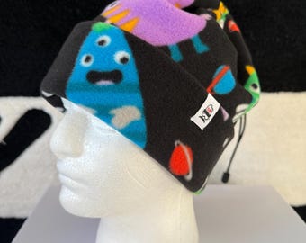 Handmade Cinch Top Fleece Beanie • Convertible Beanie & Neck Gaiter • Winter Adventure Hat • Cozy Snow Gear Made in Joshua Tree, CA