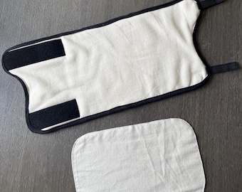 Organic Cotton Castor Oil Knee Wrap – Adjustable, Washable, & Ergonomic Design | Handmade to Order- One size Fits Most 10” tall