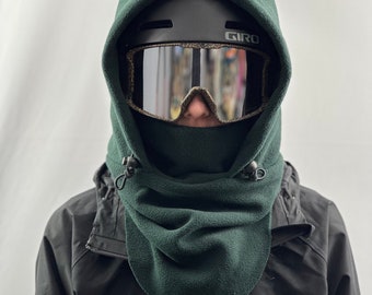 Fleece Ski Hood, Helmet Hood, Balaclava, Snoid super warm and cozy!  Sizing options available below!