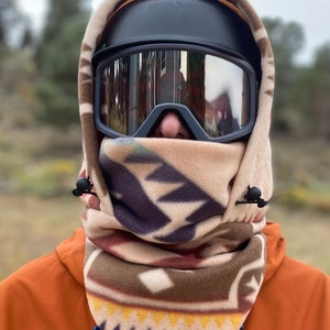 Fleece Ski Hood, Helmet Hood, Balaclava, Snoid super warm and cozy!  Sizing options available below!