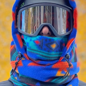 Fleece Ski Hood, Helmet Hood, Balaclava, Snoid super warm and cozy!  Sizing options available below!
