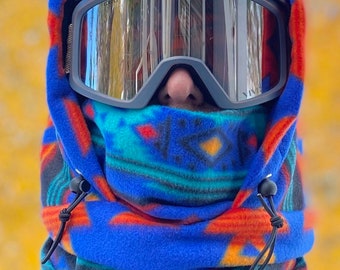 Fleece Ski Hood, Helmet Hood, Balaclava, Snoid super warm and cozy!  Sizing options available below!