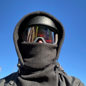 Fleece Ski Hood, Helmet Hood, Balaclava, Snoid super warm and cozy!  Sizing options available below!