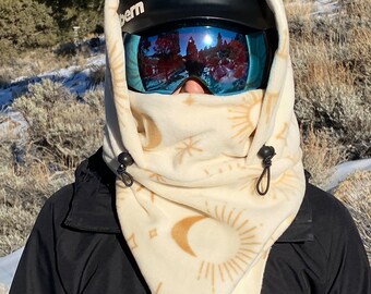 Fleece Ski Hood, Helmet Hood, Balaclava, Snoid super warm and cozy!  Sizing options available below!